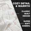 imageCathay Home Coleman Oversize Diamond Quilted Teddy Sherpa Fleece Throw BlanketBedspread  Home Sofa Couch Outdoor Travel Stadium Sports Camping Hiking  Indigo FullQueen 90quotx90quotOff White