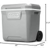 imageColeman Classic Series Insulated Portable Rolling Cooler with Wheels LeakResistant Outdoor Hard Cooler Keeps Ice up to 5 Days 100QuartRock Grey