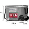 imageColeman Classic Series Insulated Portable Rolling Cooler with Wheels LeakResistant Outdoor Hard Cooler Keeps Ice up to 5 Days 100QuartRock Grey