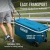 imageColeman Classic Series Insulated Portable Rolling Cooler with Wheels LeakResistant Outdoor Hard Cooler Keeps Ice up to 5 Days 100QuartSpace Blue
