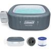 imageColeman Hawaii AirJet Large Square 4 to 6 Person Inflatable Hot Tub Portable Outdoor Spa with 140 AirJets and EnergySense Cover GreyGray