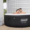 imageColeman SaluSpa Miami AirJet 2 to 4 Person Round Inflatable Hot Tub Portable Outdoor Spa with 120 Soothing AirJets and Insulated Cover BlackBlack