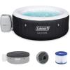 imageColeman SaluSpa Miami AirJet 2 to 4 Person Round Inflatable Hot Tub Portable Outdoor Spa with 120 Soothing AirJets and Insulated Cover BlackBlack