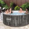 imageColeman SaluSpa Napa AirJet 2 to 7 Person Inflatable Hot Tub Round Portable Outdoor Spa with 180 Soothing Jets with Cover GrayStandard
