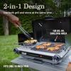 imageColeman Tabletop 2in1 Grill ampamp Stove with 2 Adjustable Burners Propane GrillStove with PushButton Starter Wind Guards Grease Tray ampamp 20000 BTUs of Power for Camping Tailgating ampamp MoreBlack