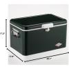imageColeman Vintage 54qt Steel Belted Cooler Keeps Ice Up to 4 Days 85Can Capacity Hard Cooler with Drain ampamp HaveASeat LidGreen