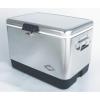 imageColeman Vintage 54qt Steel Belted Cooler Keeps Ice Up to 4 Days 85Can Capacity Hard Cooler with Drain ampamp HaveASeat LidStainless Steel