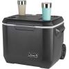 imageColeman Xtreme 50qt Rolling Cooler with Wheels ExtraWalled Insulation Keeps Ice up to 5 Days Portable Wheeled Hard ChillerBlack