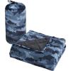 imageCathay Home Coleman Large Oversized Reversible MicroMink and Sherpa Throw Blanket 60x80 Inch TaupeBlue