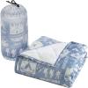 imageCathay Home Coleman Large Oversized Reversible MicroMink and Sherpa Throw Blanket 60x80 Inch TaupeLight Blue