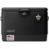 imageColeman Reunion 54qt Premium Steel Belted Cooler Portable Insulated Cooler with Latch Handles Drain ampamp Bottle Opener Great for Camping Tailgating Beach Picnic ampamp MoreMidnight