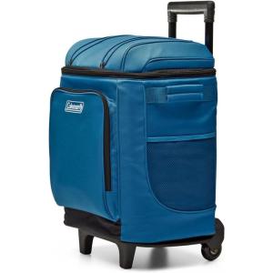 imageColeman 42Can Soft Rolling Cooler with Wheels LeakProof Portable Insulated Chiller with 12 Hour Ice Retention Made with Recycled MaterialsBlue