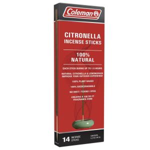 imageColeman Citronella Incense Sticks DEET Free with Natural Citronella and Lemongrass 100 Plant Based 100 Biodegradable Up To 15h Burn Time per Stick 14 Sticks