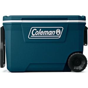 imageColeman Classic Series Insulated Portable Rolling Cooler with Wheels LeakResistant Outdoor Hard Cooler Keeps Ice up to 5 Days 100QuartSpace Blue