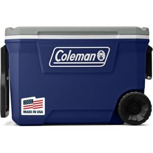 imageColeman Classic Series Insulated Portable Rolling Cooler with Wheels LeakResistant Outdoor Hard Cooler Keeps Ice up to 5 Days 100QuartTwilight