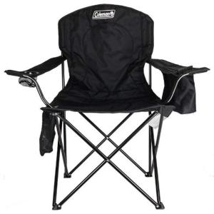 imageColeman Portable Camping Chair with 4Can Cooler Cushioned Seat ampamp Back with Side Pockets ampamp Cup Holder Carry Bag Included Great for Camping Tailgating Firepits Patio ampamp MoreBlack