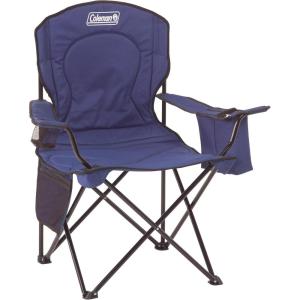 imageColeman Portable Camping Chair with 4Can Cooler Cushioned Seat ampamp Back with Side Pockets ampamp Cup Holder Carry Bag Included Great for Camping Tailgating Firepits Patio ampamp MoreBlue