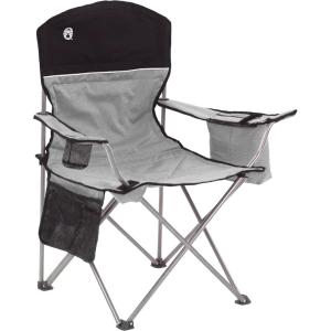imageColeman Portable Camping Chair with 4Can Cooler Cushioned Seat ampamp Back with Side Pockets ampamp Cup Holder Carry Bag Included Great for Camping Tailgating Firepits Patio ampamp MoreGrey