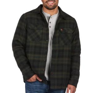 imageColeman Sherpa Lined Yukon Flannel Shirt Jackets with Corduroy Trim RedCharcoal LargeOlive