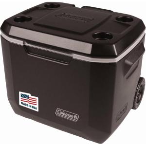 imageColeman Xtreme 50qt Rolling Cooler with Wheels ExtraWalled Insulation Keeps Ice up to 5 Days Portable Wheeled Hard ChillerBlack