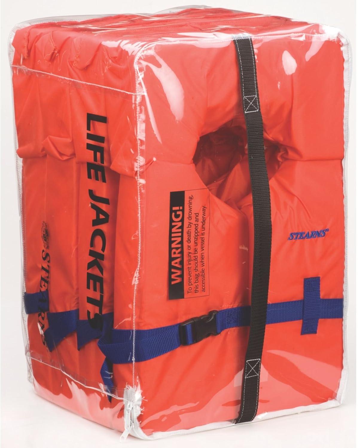 imageStearns 4Pack of PFD Life Vests USCGApproved Type II Life Jackets Universal Size Flotation Vests for Boat ampamp Swim Safety
