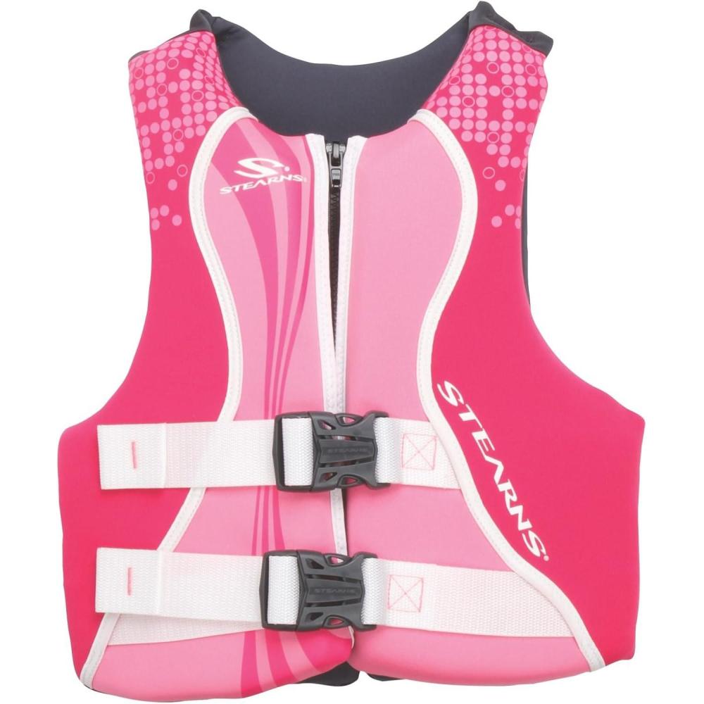 imageStearns Kids Hydroprene Life Vest USCG Approved Type III Life Vest for Kids Weighing 5090lbs Great for Pool Beach Boat ampamp MorePinkPurple