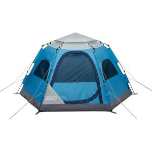 imageColeman Camp Burst 4Person Camping Tent UmbrellaStyle PopUp Tent with 45s Easy Setup Dark Room Option Available Tub Floor and Taped Seams Keep You Dry 360 ViewsCamp Burst