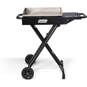 imageColeman Roadtrip Griddle 19quot or 24quot Propane Griddle with Instastart Ignition Even Heat Distribution Grease Tray ampamp Optional Lid Portable with Scissor Legs and WheelsBlack