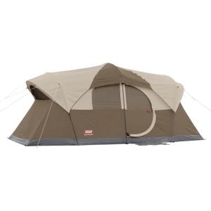 imageColeman WeatherMaster 10Person Camping Tent with Rainfly ampamp Room Divider Spacious Weatherproof Family Tent with Carry BagPfasfree