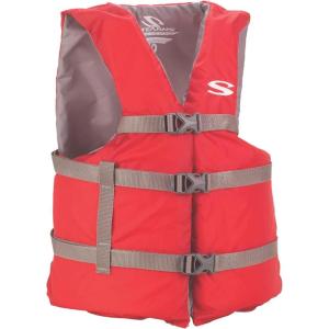 imageStearns Adult Life Vest USCG Approved Type III Life Jacket PFD for Boating Swimming Watersports ampamp More Standard ampamp Oversized FitsRed