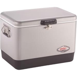 imageColeman SteelBelted Cooler Keeps Ice Up to 4 Days  54Quart Cooler for Camping BBQs Tailgating ampamp Outdoor ActivitiesSilver