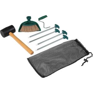 imageColeman Premium Camping Tent Kit Steel Tent Pegs Rubber Mallet Broom and Dustpan Stake Puller Includes Carry Bag