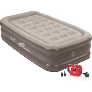 imageColeman SupportRest DoubleHigh 18quot Twin Air Mattress  Indoor and Outdoor Raised Airbed with 120V Rechargeable Air Pump  Blow Up Air Mattress for Camping