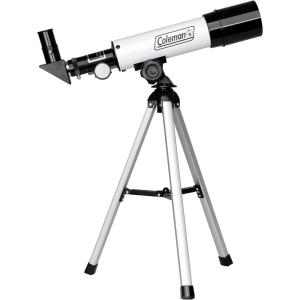 imageColeman 360x50 Refractor Telescope Kit with HeavyDuty Carrying Case C36050  Elegant WhiteElegant White