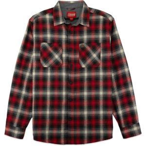 imageColeman Mens LongSleeve Flannel Shirt Midweight Western Plaid ButtonDown BlueGrey MediumRedGray