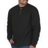 imageColeman LongSleeve Sherpa Lined Waffle Henley Shirts for MenBlack