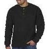 imageColeman LongSleeve Sherpa Lined Waffle Henley Shirts for MenBlack