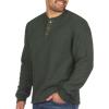 imageColeman LongSleeve Sherpa Lined Waffle Henley Shirts for MenHunter Green Heather