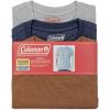 imageColeman Mens Workwear Performance Short Sleeve Cotton TShirts Multi Color 3PackCool Grey Indigo Copper