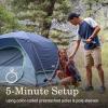 imageColeman Skydome Camping Tent with LED Lights Weatherproof 48 Person Family Tent Includes PreAttached Poles Rainfly Carry Bag Ventilation and LED Lighting System Sets Up in 5 Minutes4person