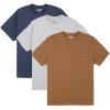 imageColeman Mens Workwear Performance Short Sleeve Cotton TShirts Multi Color 3PackCool Grey Indigo Copper