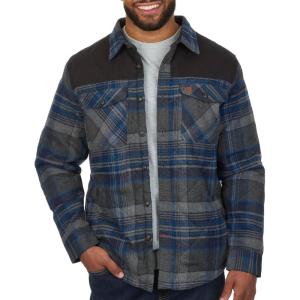 imageColeman Diamond Quilted Flannel Shirt Jacket  Mens Plaid Flannel Winter Jacket for Outdoor Hiking Camping and HuntingGrey