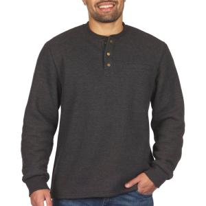 imageColeman LongSleeve Sherpa Lined Waffle Henley Shirts for MenBlack Heather