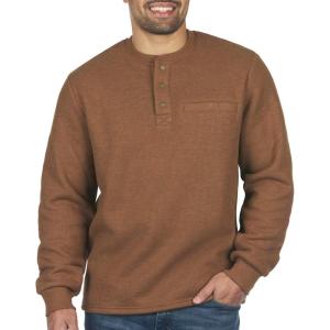 imageColeman LongSleeve Sherpa Lined Waffle Henley Shirts for MenCopper Heather