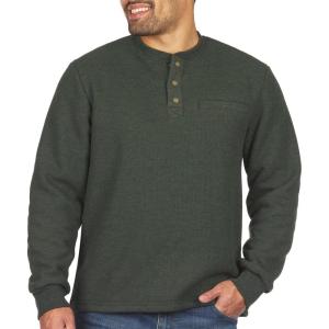 imageColeman LongSleeve Sherpa Lined Waffle Henley Shirts for MenHunter Green Heather
