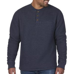 imageColeman LongSleeve Sherpa Lined Waffle Henley Shirts for MenIndigo Heather