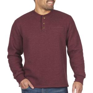 imageColeman LongSleeve Sherpa Lined Waffle Henley Shirts for MenPort Heather
