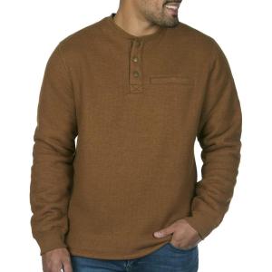 imageColeman LongSleeve Sherpa Lined Waffle Henley Shirts for MenWalnut Heather