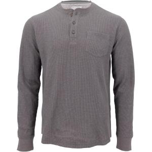 imageColeman LongSleeve Waffle Thermal Henley Shirts for MenCharcoal Grey Heather