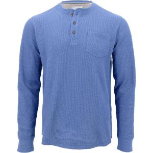 imageColeman LongSleeve Waffle Thermal Henley Shirts for MenMid Blue Heather